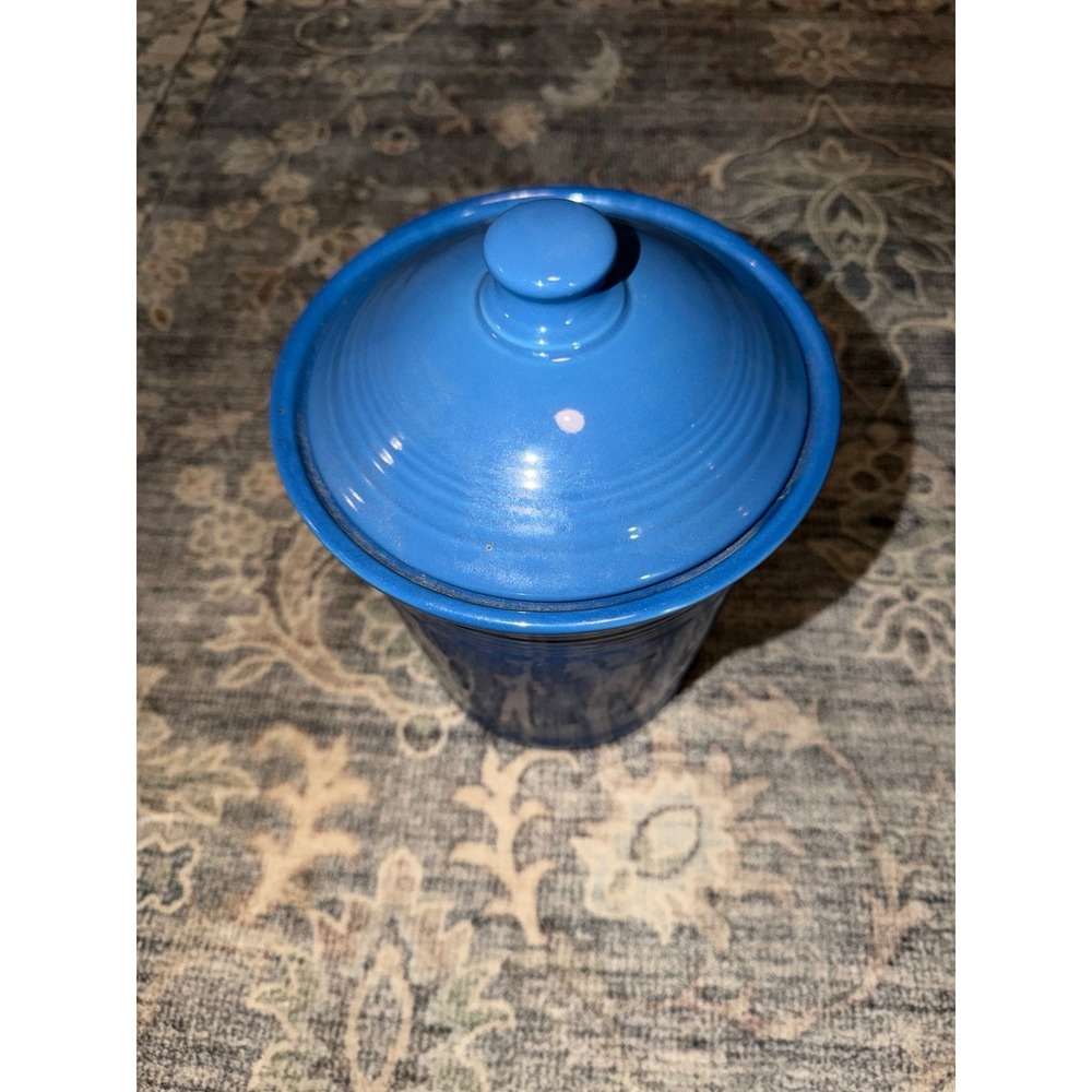 Fiesta Ware Lapis Blue Canister Crock Utensil Holder - Picture 2 of 5